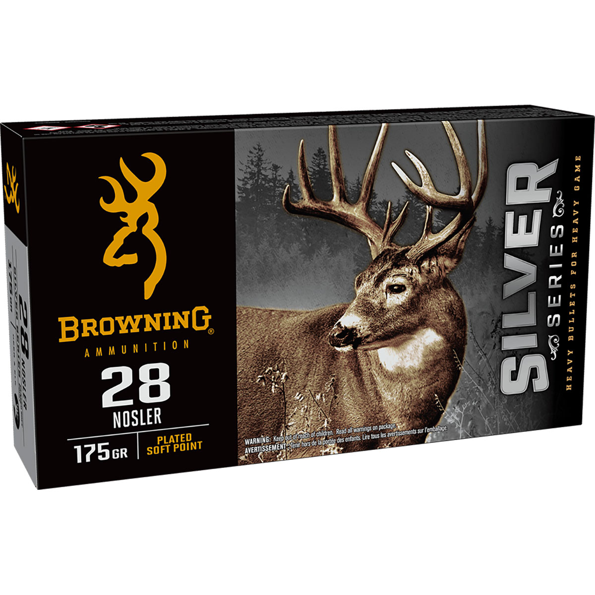 BROWNING AMMUNITION - SILVER SERIES PLATED SOFT POINT 28 NOSLER RIFLE AMMO