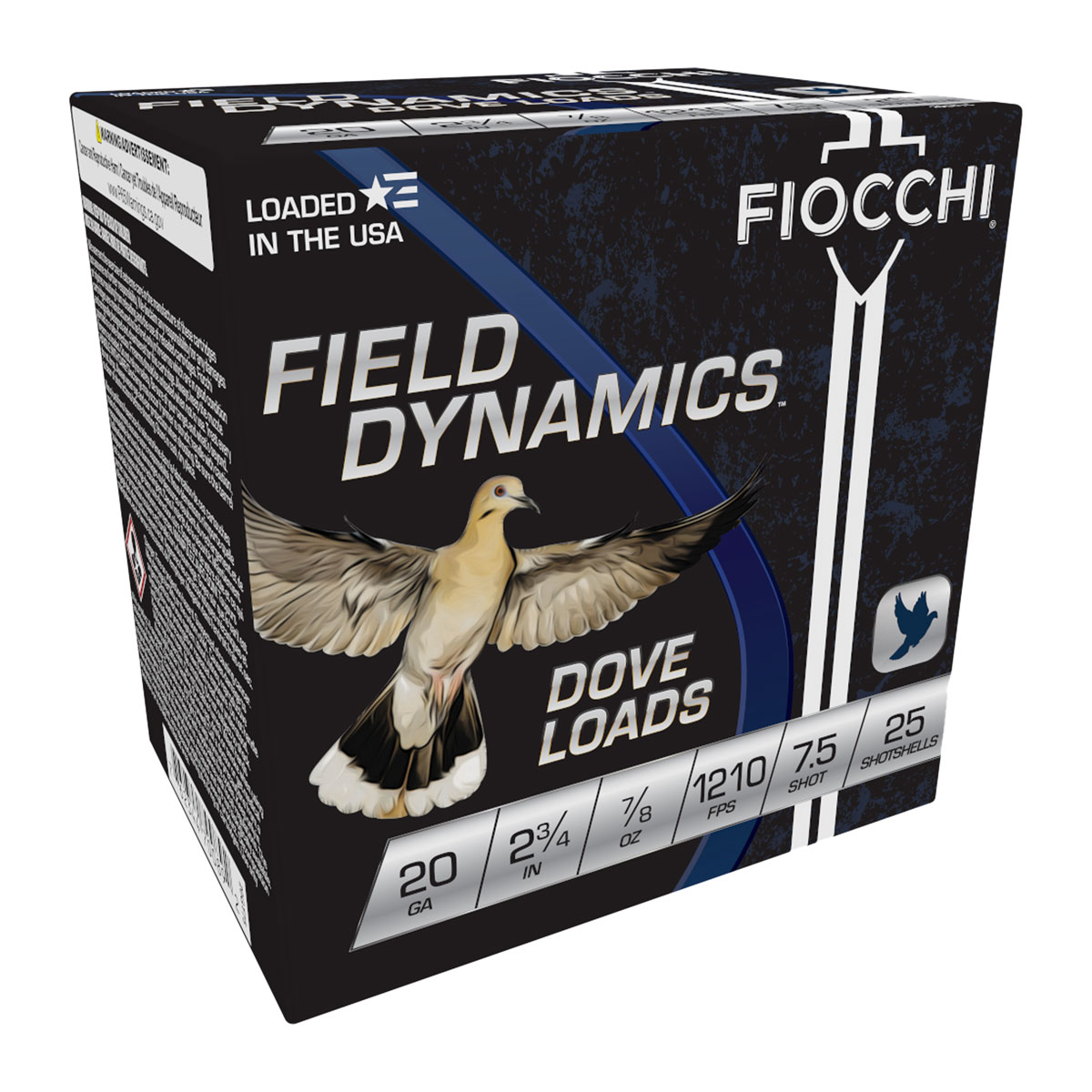 FIOCCHI AMMUNITION - STEEL DOVE & QUAIL 20 GAUGE 2-3/4" #7.5 SHOT SHOTGUN AMMO