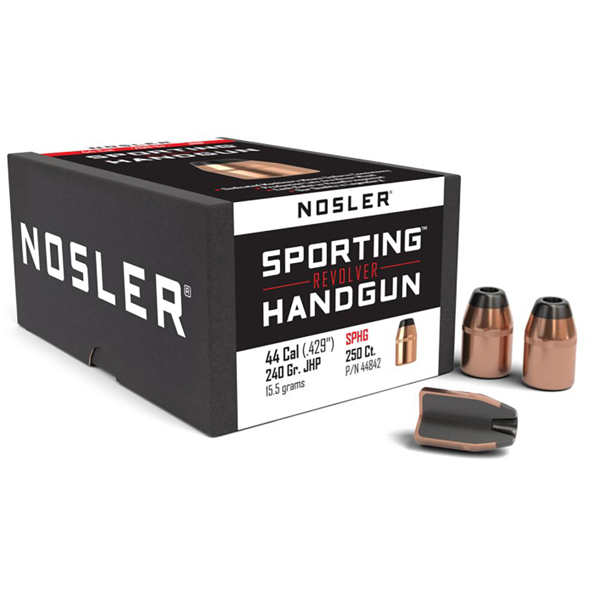 NOSLER, INC. - SPORTING HANDGUN 44 CAL (0.429") JHP REVOLVER BULLETS
