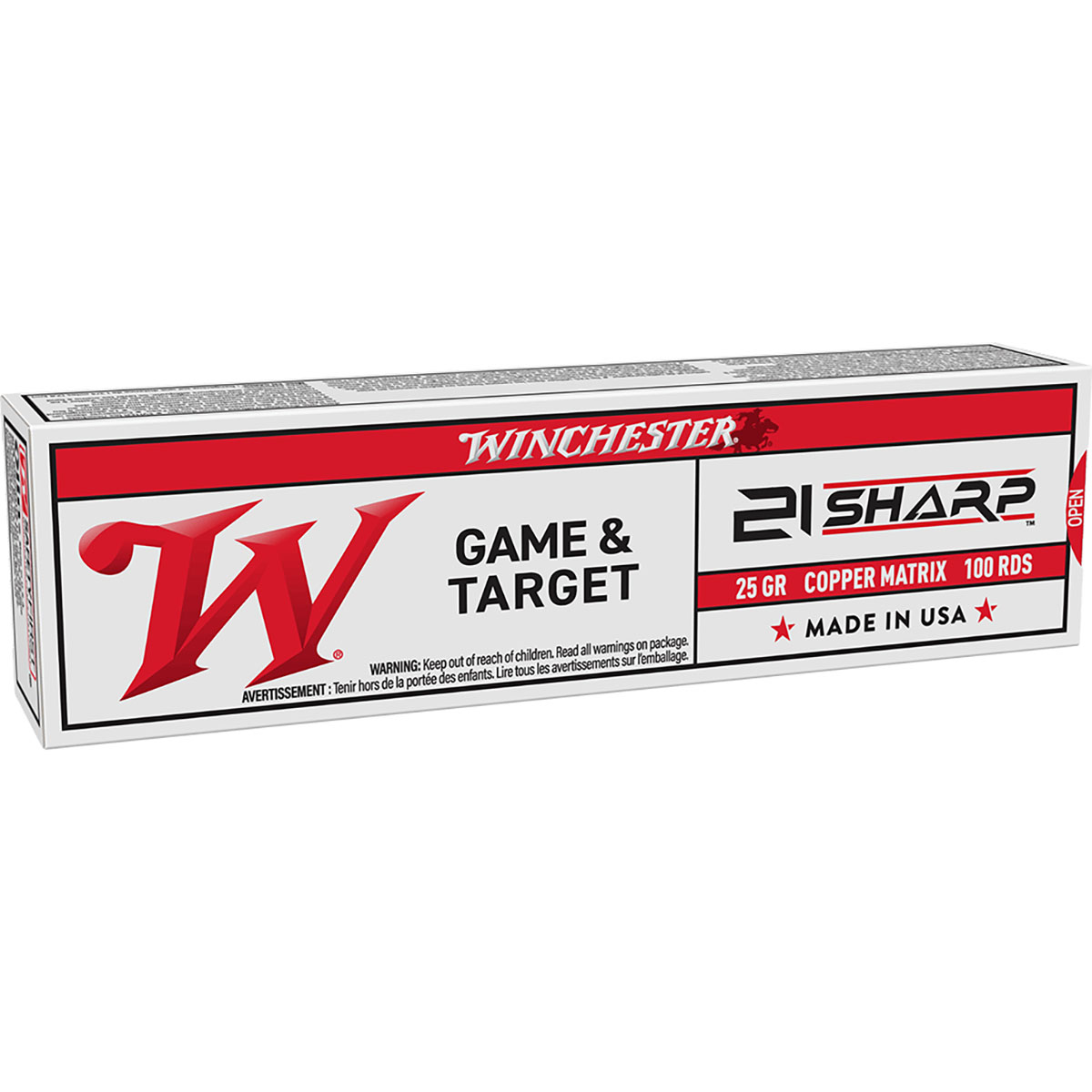 WINCHESTER - USA WHITE BOX 21 SHARP LEAD FREE RIMFIRE AMMO