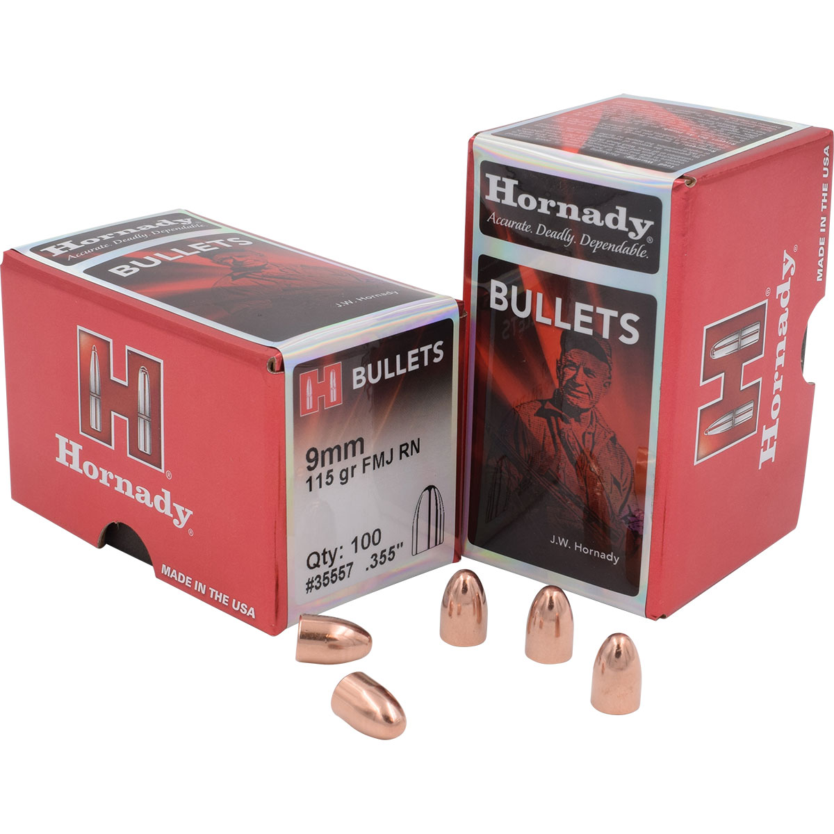 HORNADY - FULL METAL JACKET 9MM (0.355") HANDGUN BULLETS