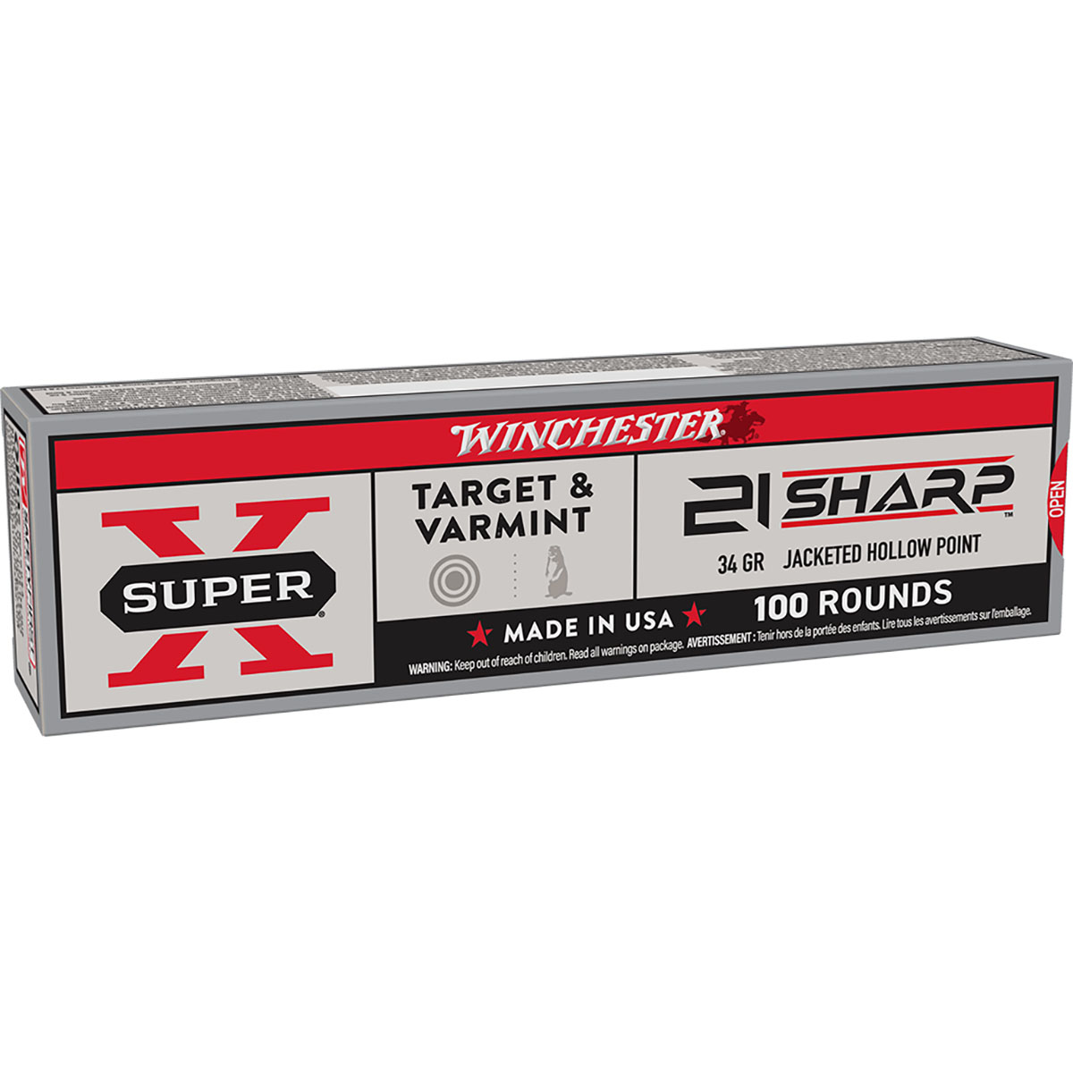 WINCHESTER - SUPER-X 21 SHARP JACKETED HOLLOW POINT RIMFIRE AMMO