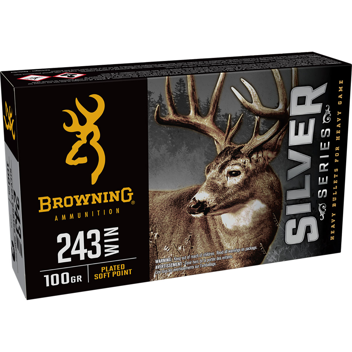 BROWNING AMMUNITION - SILVER SERIES PLATED SOFT POINT 243 WINCHESTER AMMO