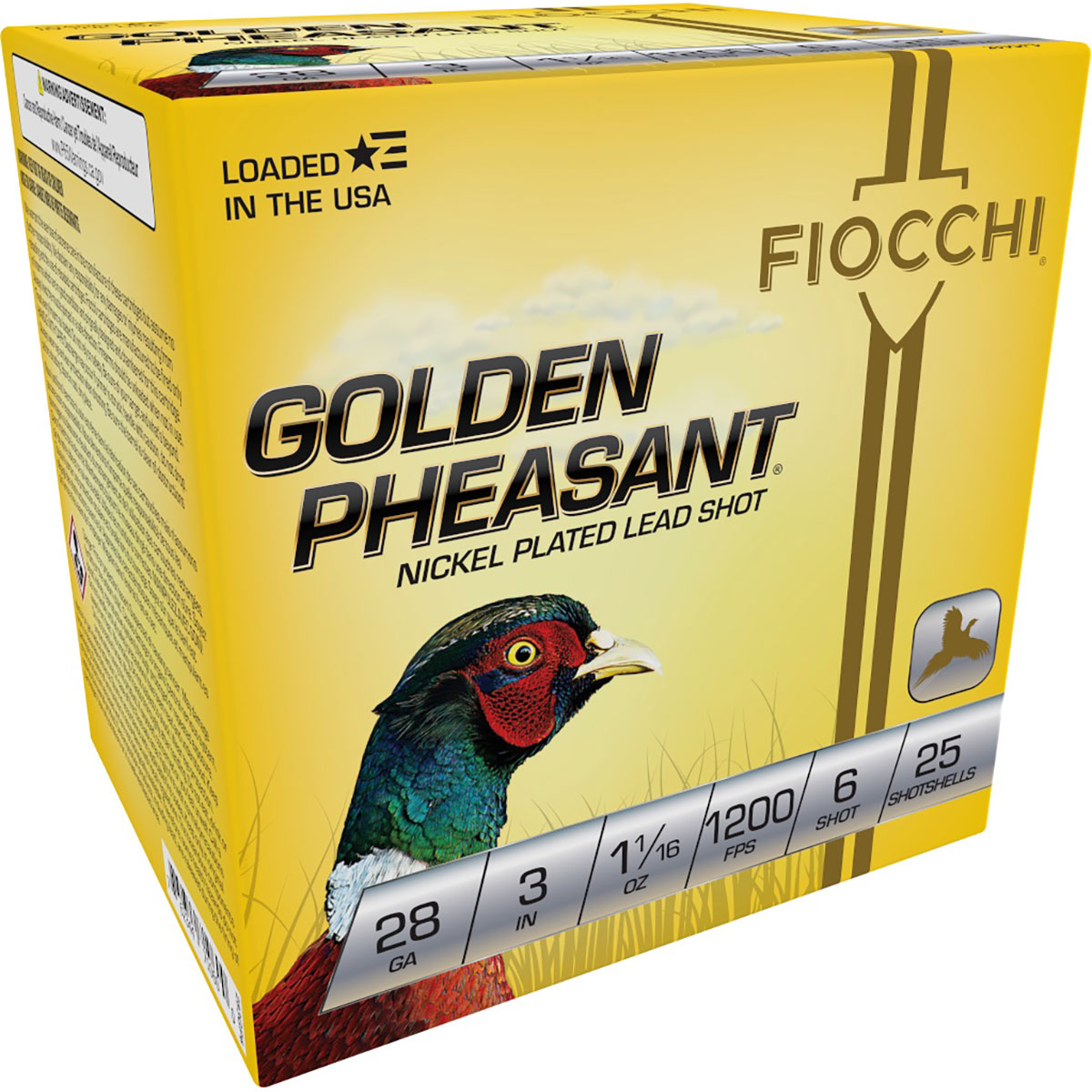 FIOCCHI AMMUNITION - GOLDEN PHEASANT 28 GAUGE 3" #6 SHOT SHOTGUN AMMO