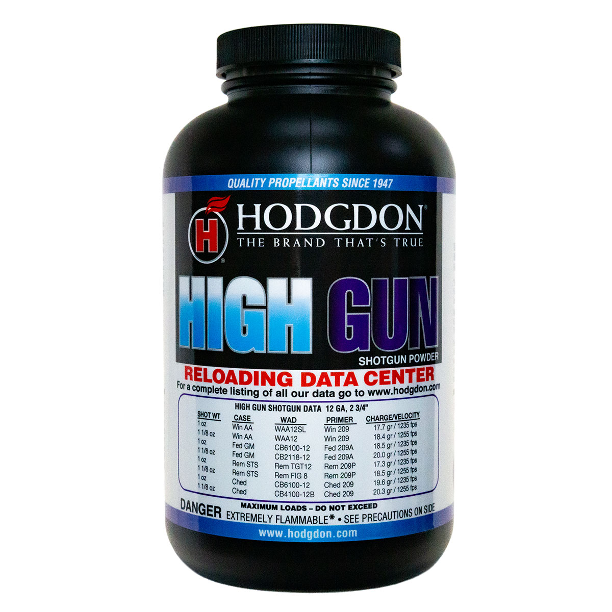 HODGDON POWDER CO., INC. - HIGH GUN SMOKELESS SHOTSHELL POWDER