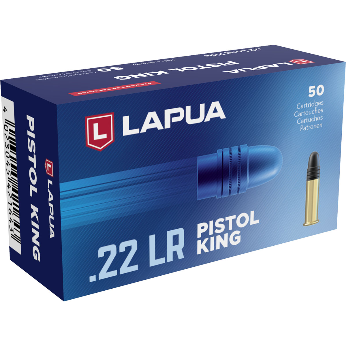 LAPUA - PISTOL KING AMMO 22 LONG RIFLE 40GR LEAD ROUND NOSE