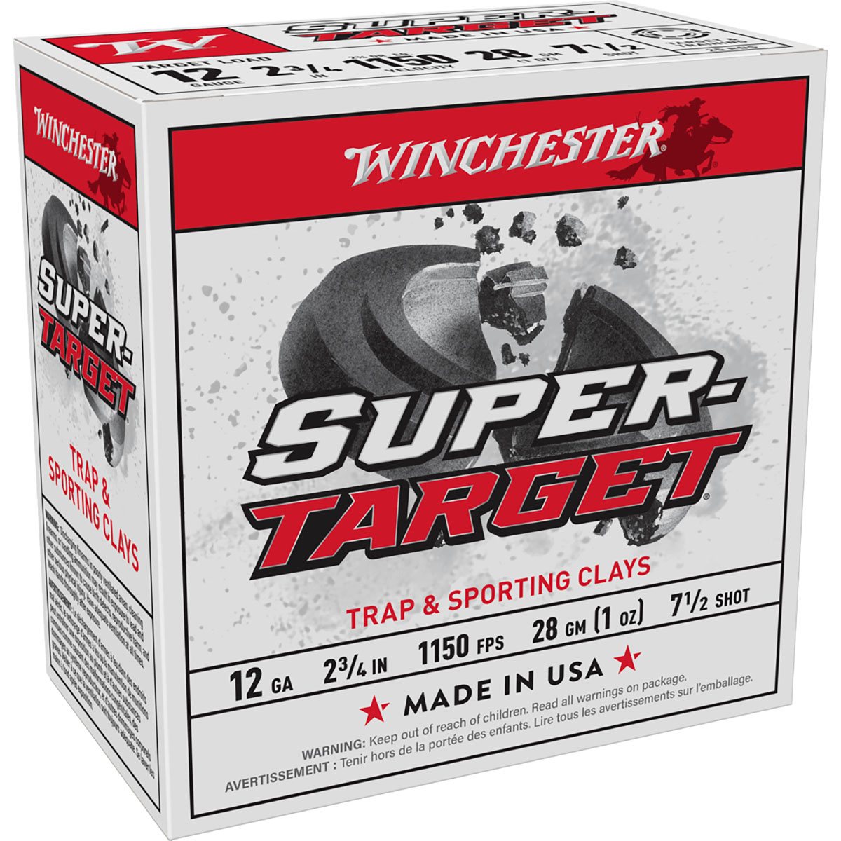 WINCHESTER - SUPER TARGET 12 GAUGE 2-3/4" 7.5 SHOT 1150 FPS SHOTGUN AMMO