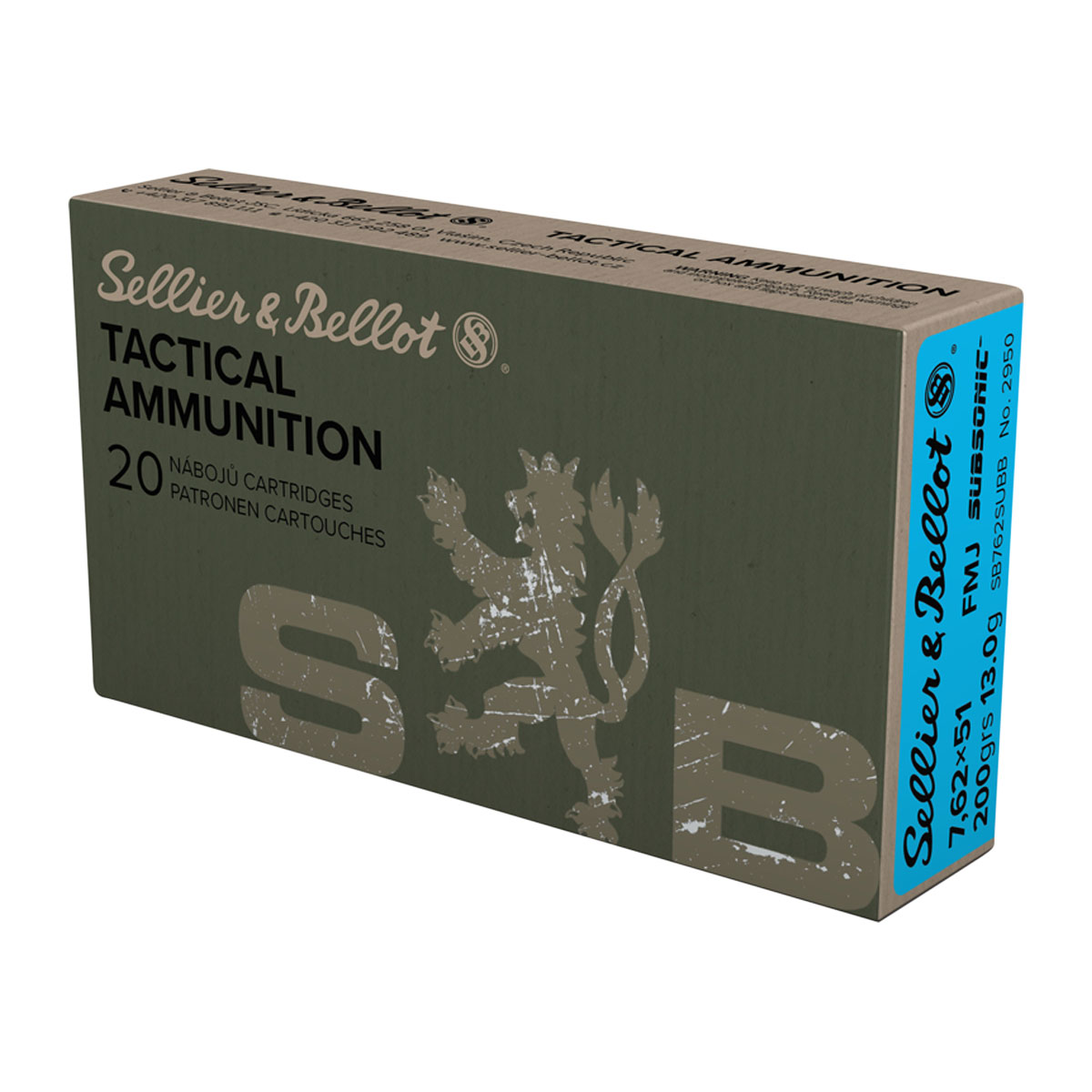 SELLIER & BELLOT - Sellier & Bellot Ammo 7.62x51 147gr FMJ 20bx