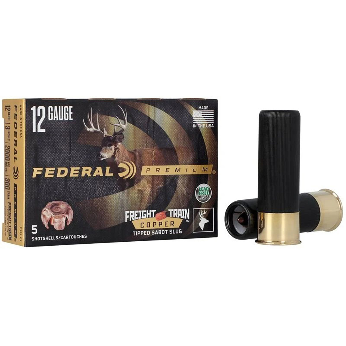 FEDERAL - FREIGHT TRAIN COPPER SABOT SLUG 12 GAUGE SHOTGUN AMMO