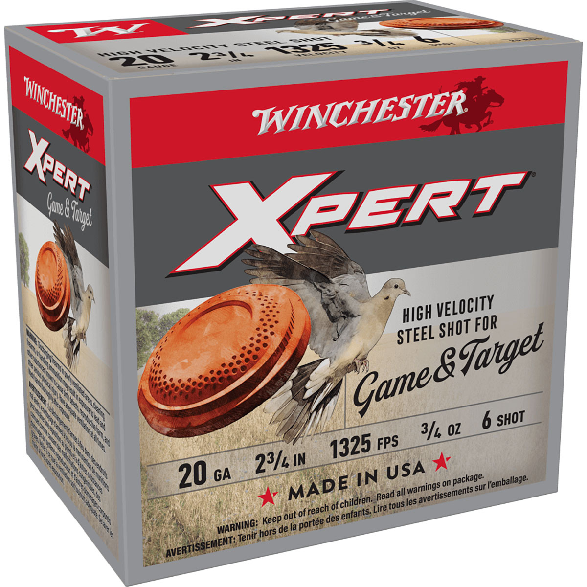 WINCHESTER - XPERT GAME & TARGET 20 GAUGE 2-3/4" #6 SHOT SHOTGUN AMMO