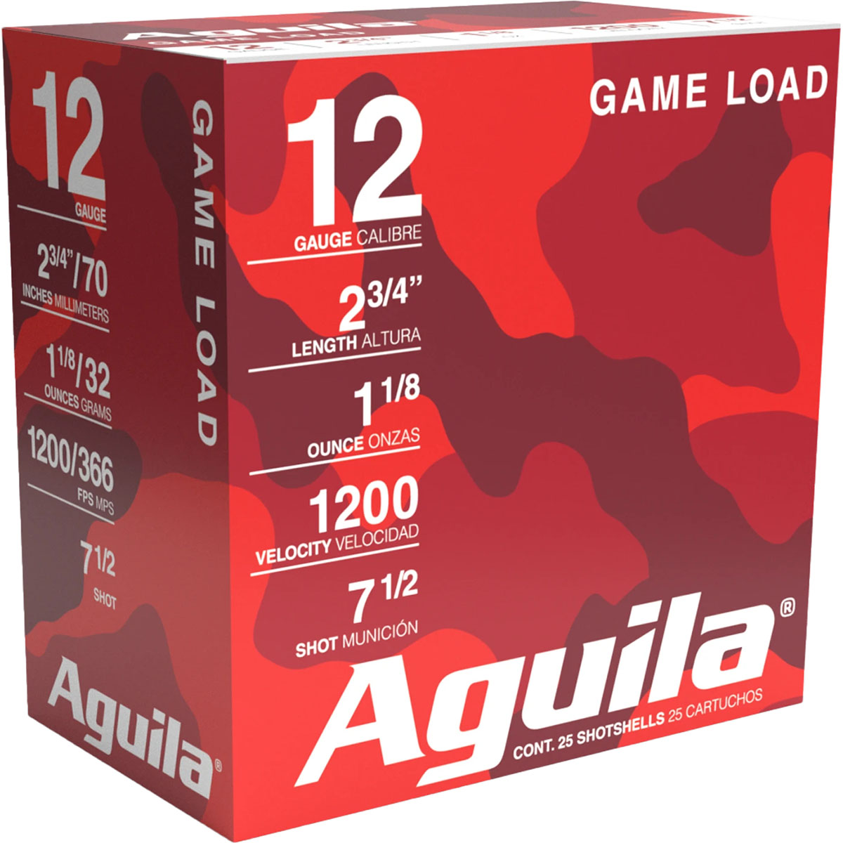 AGUILA - STD VELOCITY GAME LOAD 12 GAUGE 2-3/4" #7.5 SHOT SHOTGUN AMMO