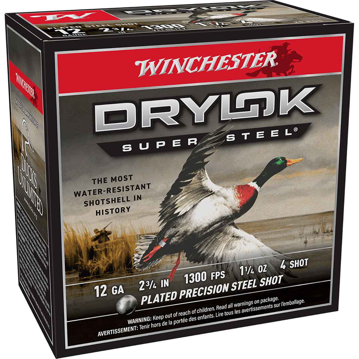 WINCHESTER - DRYLOK SUPER STEEL MAGNUM 12 GA 2-3/4" #4 SHOT SHOTGUN AMMO