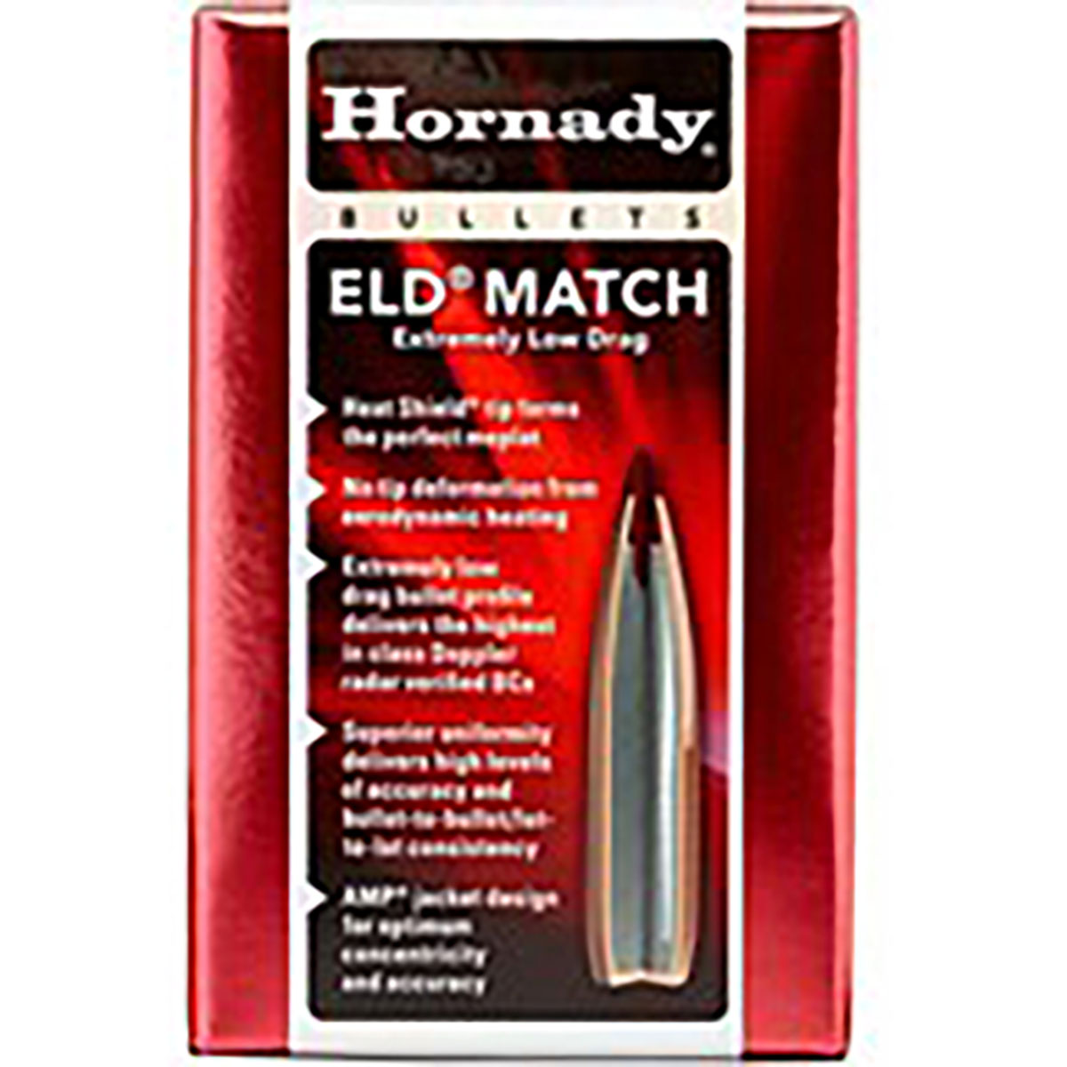 HORNADY - ELD® MATCH 6.5MM (0.264") POLYMER TIPPED BOATTAIL RIFLE BULLETS