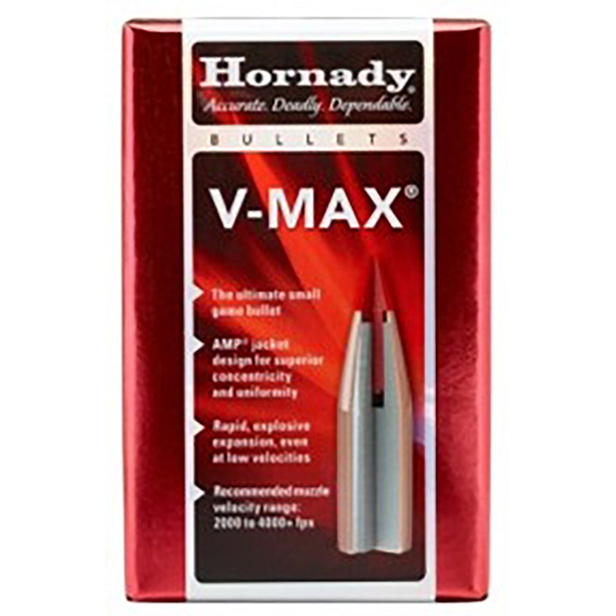 HORNADY - V-MAX® 22 CALIBER (0.224”) POLYMER TIP FLAT BASE BULLETS