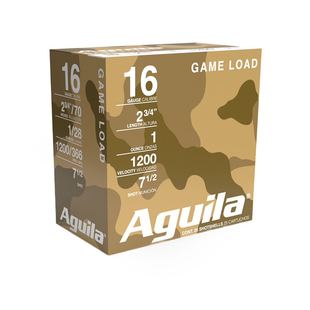 AGUILA - STD VELOCITY GAME LOAD 16 GAUGE 2-3/4" #7.5 SHOT SHOTGUN AMMO