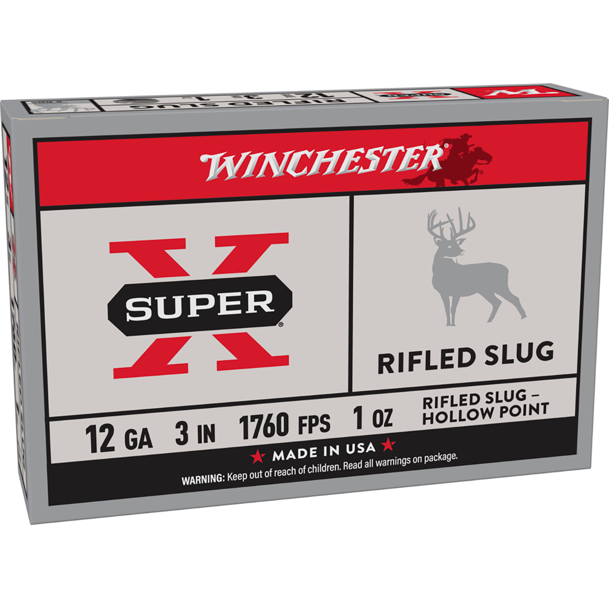 WINCHESTER - SUPER-X 12 GAUGE 1OZ RIFLED SLUG SHOTGUN AMMO