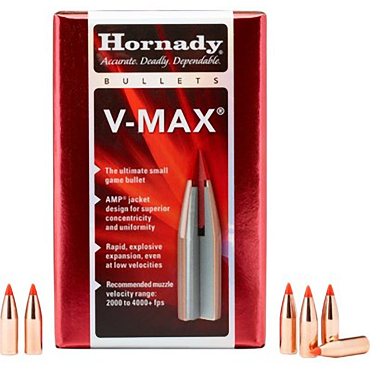 HORNADY - V-MAX® 20 CALIBER (0.204”) POLYMER TIP FLAT BASE RIFLE BULLETS
