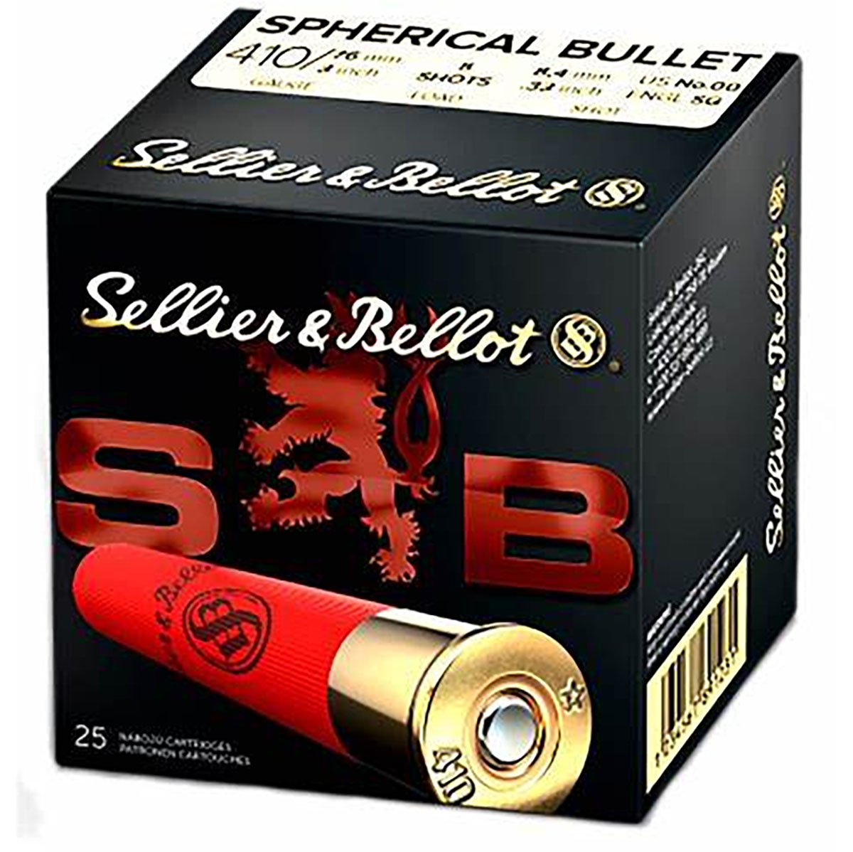 SELLIER & BELLOT - SPHERICAL BULLET 410 BORE 3” #00 SHOT SHOTGUN AMMO