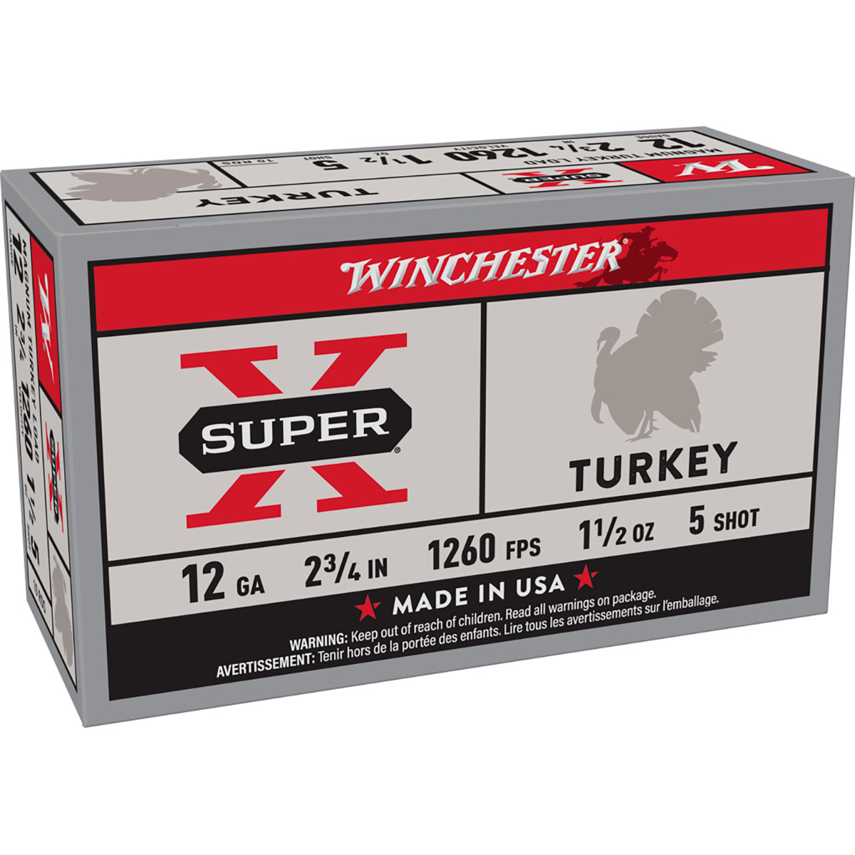 WINCHESTER - Super -X Turkey 12 Gauge 2-3/4" 1-1/2oz #4/5 Shot 10/Box