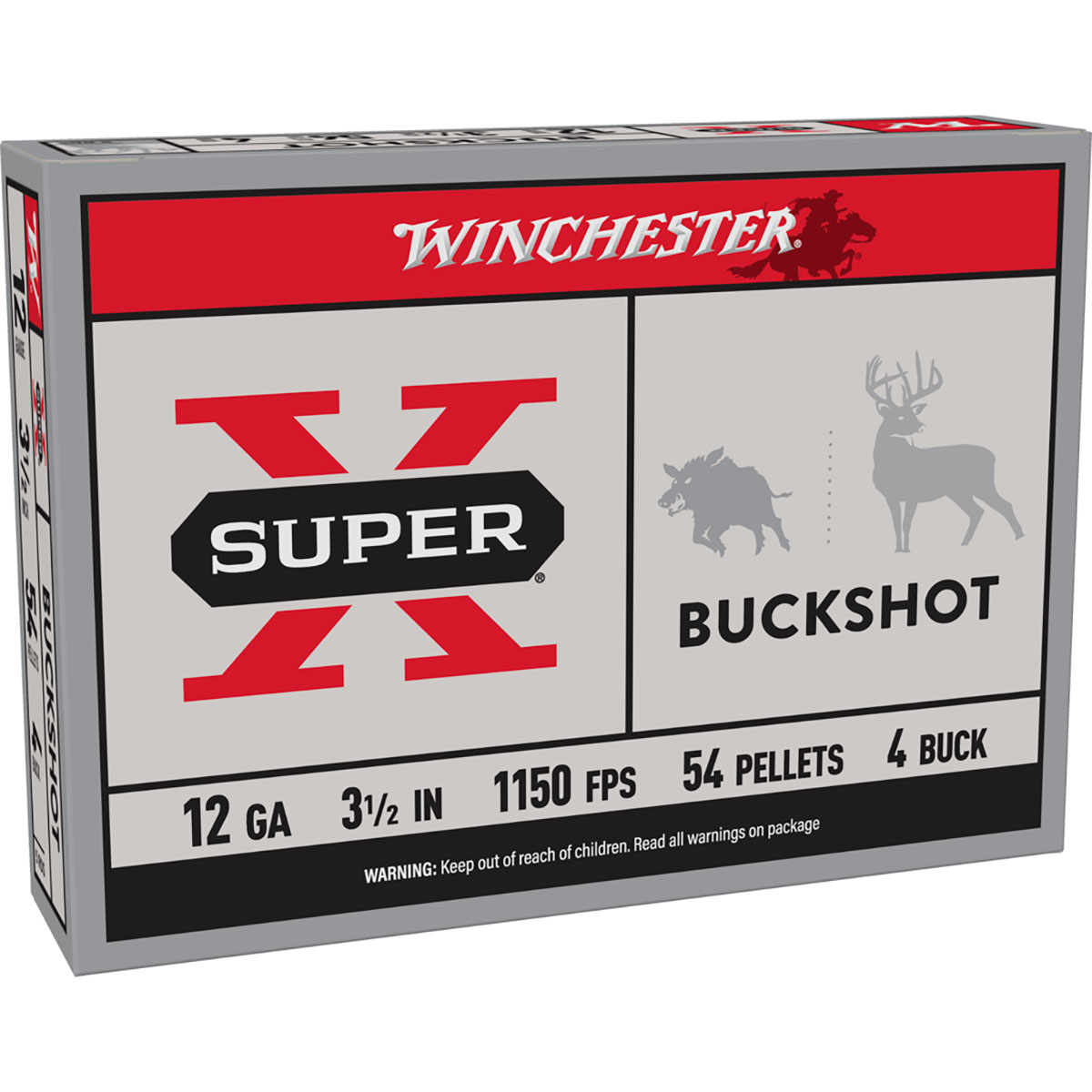 WINCHESTER - SUPER-X 12 GAUGE 3-1/2" #4 SHOT SHOTGUN AMMO
