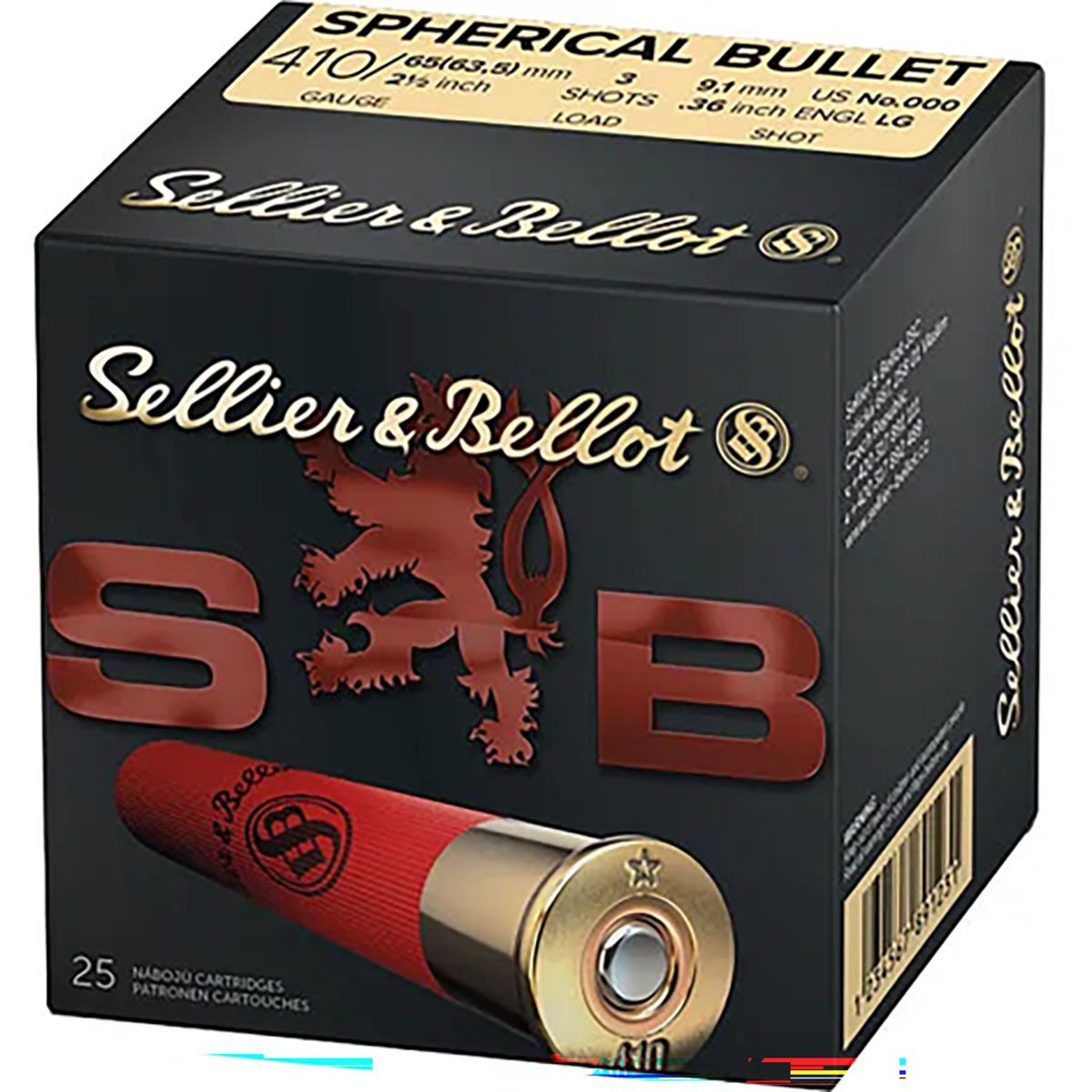 SELLIER & BELLOT - SPHERICAL BULLET 410 BORE 2-1/2” #000 SHOT SHOTGUN AMMO