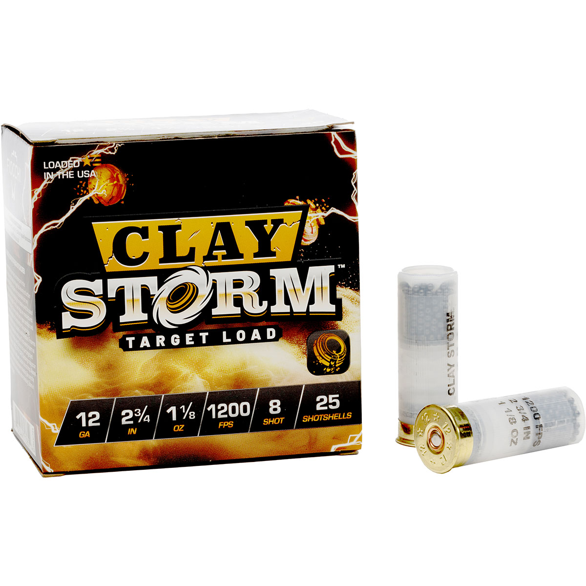 FIOCCHI AMMUNITION - CLAY STORM 12 GAUGE #8 SHOT SHOTGUN AMMO