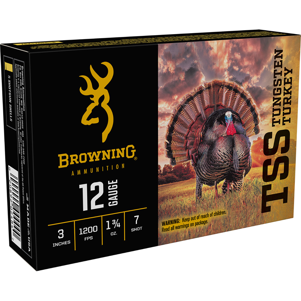 BROWNING AMMUNITION - TSS TUNGSTEN TURKEY 12 GAUGE 3" #7 SHOT SHOTGUN AMMO