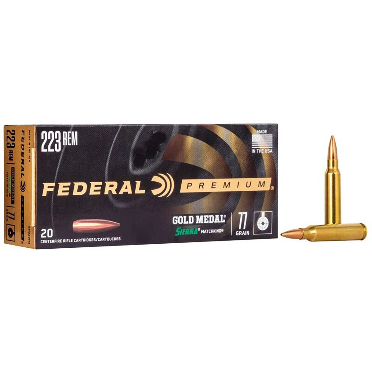 FEDERAL - GOLD MEDAL MATCH AMMO 223 REMINGTON 77GR BTHP