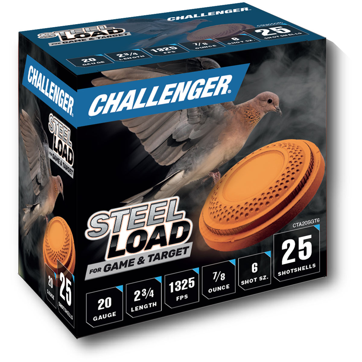 CHALLENGER AMMO - STEEL GAME & TARGET 20 GAUGE 2-3/4" #7 SHOT SHOTGUN AMMO